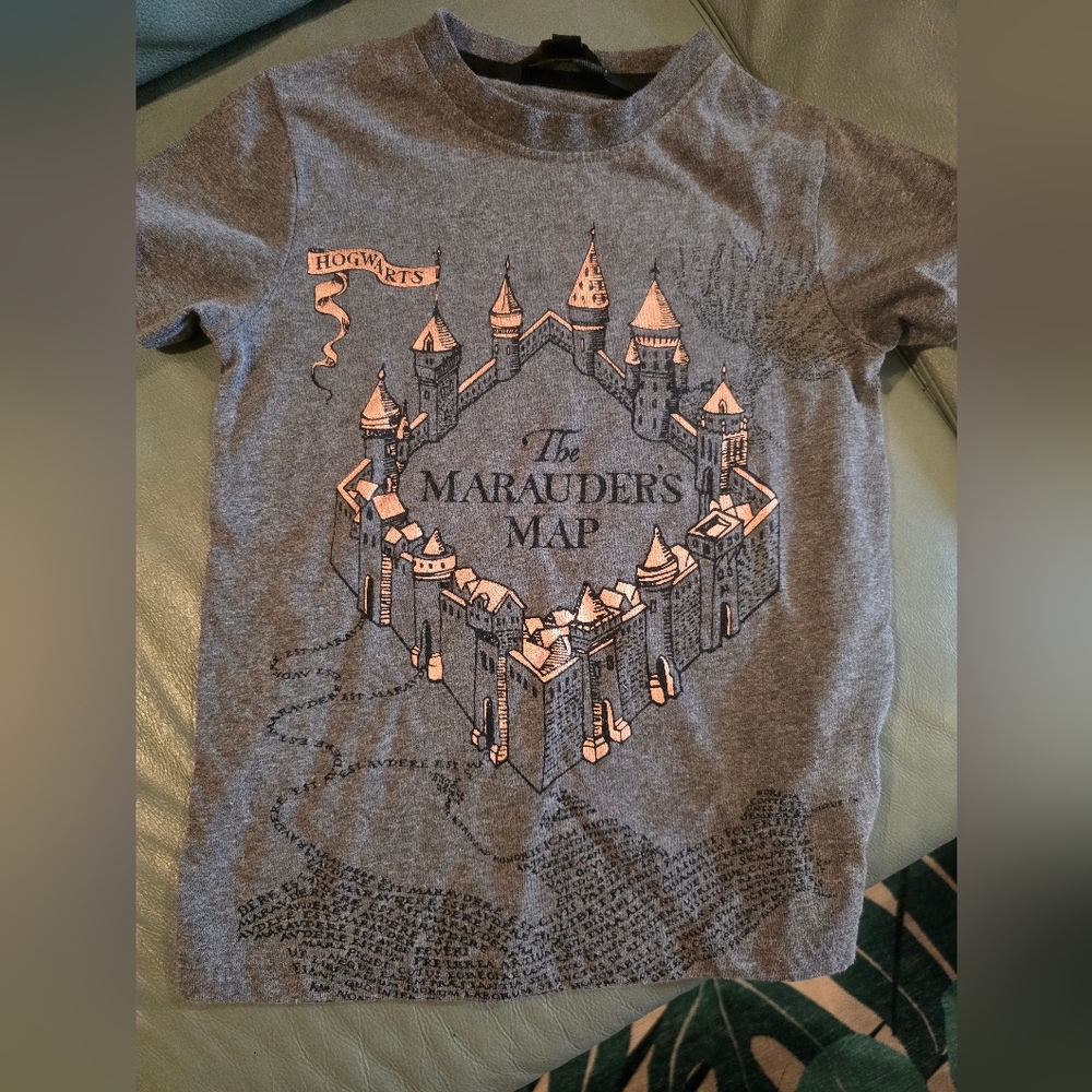 The Marauder's Map Grey Kids Graphic Tee from NYC Harry Potter Store sizs 6/7